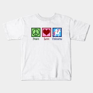 Peace Love Unicorns Kids T-Shirt